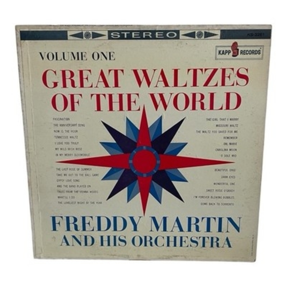 Freddy Martin Great Waltzes Of The World Vol. 1 LP 1961 Kapp KS-3261 Stereo